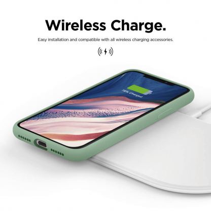 Elago Soft Silicone Case - силиконов (TPU) калъф за iPhone 11 (зелен) 6