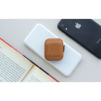 Torrii Airpods Leather Case - кожен кейс (естествена кожа) за Apple Airpods (черен) 5