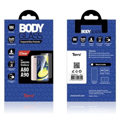 Torrii BodyGlass 2.5D Glass - калено стъклено защитно покритие за Samsung Galaxy A80, Galaxy A90 (прозрачен) 2