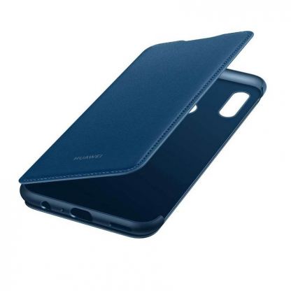 Huawei Wallet Cover Case - оригинален кожен калъф с поставка за Huawei P Smart Plus (2019) (син) 3
