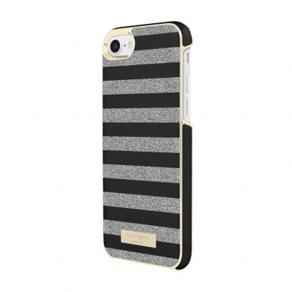 Kate Spade Wrap Glitter Stripe Case - удароустойчив хибриден кейс за iPhone SE (2020), iPhone 8, iPhone 7 (черен) 3