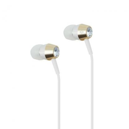 Kate Spade New York EarBuds - луксозни слушалки с кристали и микрофон за мобилни устройства (бял) 3
