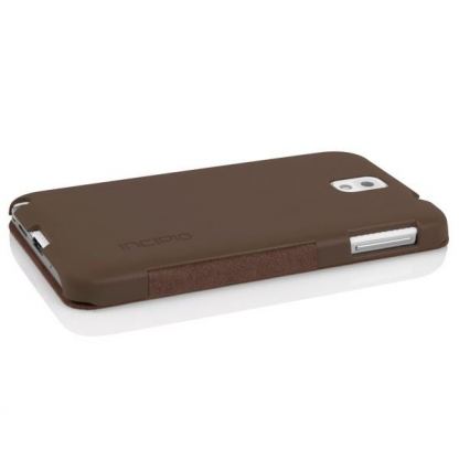 Incipio PlexFolio Case - хоризонтален поликарбонатов кейс за Samsung Galaxy Note 3 N9000 (кафяв)  3