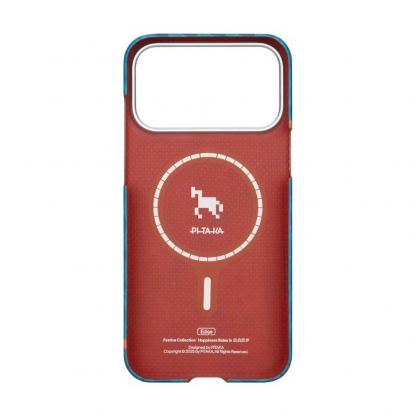 Кевларен кейс с MagSafe за iPhone 17 Pro - Pitaka Happiness Rides Indigo Edge Ultra Slim Aramid Fiber Case 3