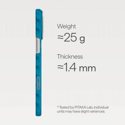 Кевларен кейс с MagSafe за iPhone 17 Pro Max - Pitaka Happiness Rides Indigo Edge Ultra Slim Aramid Fiber Case 4