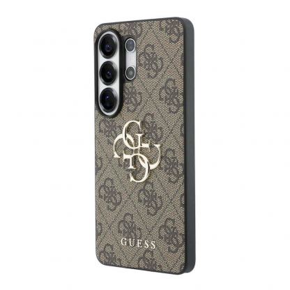 Дизайнерски кожен кейс за Samsung Galaxy S26 Ultra - Guess PU 4G Metal Logo Leather Hard Case (кафяв) 2