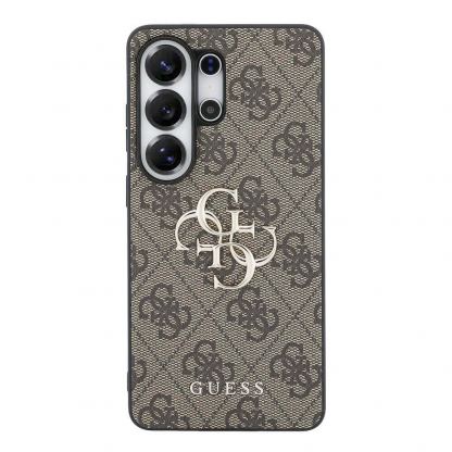 Дизайнерски кожен кейс за Samsung Galaxy S26 Ultra - Guess PU 4G Metal Logo Leather Hard Case (кафяв) 3