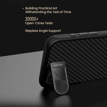 Хибриден удароустойчив кевларен кейс с MagSafe за iPhone 17e, iPhone 16e - Nillkin CarboProp Aramid MagSafe Case (черен) 4
