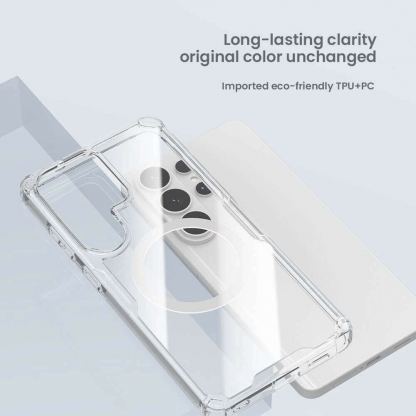 Хибриден удароустойчив кейс с MagSafe за Samsung Galaxy S26 Ultra - Nillkin Nature TPU Pro Magnetic Case (прозрачен) 7
