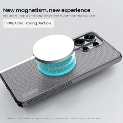 Хибриден удароустойчив кейс с MagSafe за Samsung Galaxy S26 Ultra - Nillkin Super Frosted Shield Pro Magnetic Case (прозрачен-черен) 3
