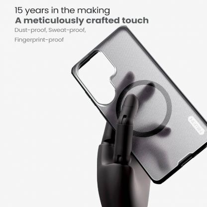 Хибриден удароустойчив кейс с MagSafe за Samsung Galaxy S26 Ultra - Nillkin Super Frosted Shield Pro Magnetic Case (прозрачен-черен) 4
