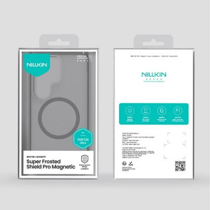 Хибриден удароустойчив кейс с MagSafe за Samsung Galaxy S26 Ultra - Nillkin Super Frosted Shield Pro Magnetic Case (прозрачен-черен) 7