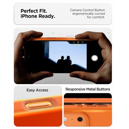 Силиконов (TPU) калъф с MagSafe за iPhone 17 Pro Max - Spigen Silicone Fit MagSafe Case (оранжев) 13