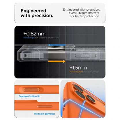 Силиконов (TPU) калъф с MagSafe за iPhone 17 Pro Max - Spigen Silicone Fit MagSafe Case (оранжев) 15
