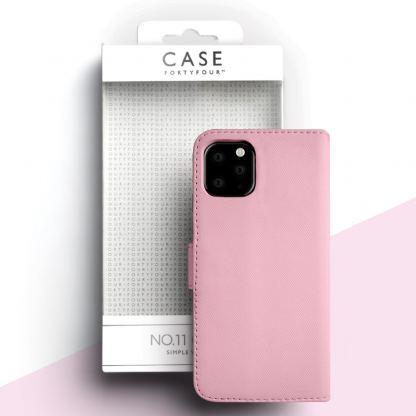 Case FortyFour No.11 Case - кожен калъф с поставка за iPhone 11 Pro Max (розов) 3