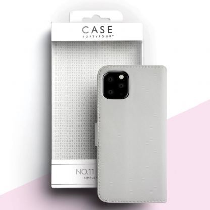 Case FortyFour No.11 Case - кожен калъф с поставка за iPhone 11 Pro Max (бял) 3