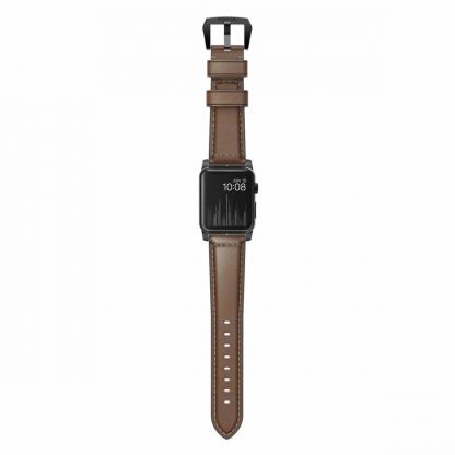 Nomad Strap Traditional Leather - кожена (естествена кожа) каишка за Apple Watch 42мм, 44мм (кафяв-черен) 3