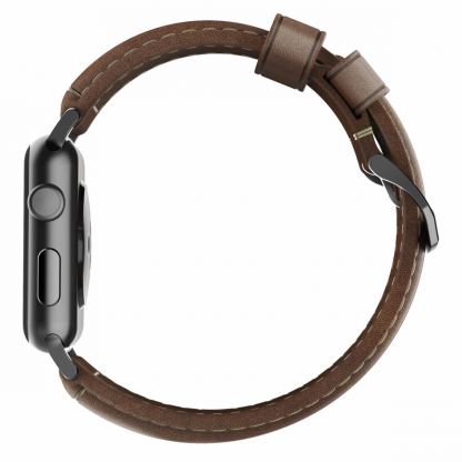 Nomad Strap Traditional Leather - кожена (естествена кожа) каишка за Apple Watch 42мм, 44мм (кафяв-черен) 4