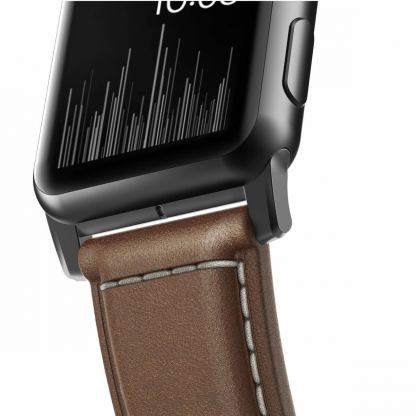 Nomad Strap Traditional Leather - кожена (естествена кожа) каишка за Apple Watch 42мм, 44мм (кафяв-черен) 5
