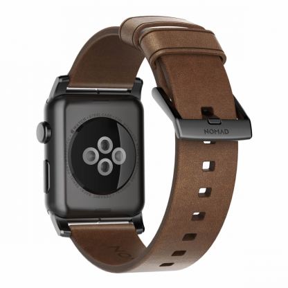 Nomad Strap Modern Leather - кожена (естествена кожа) каишка за Apple Watch 42мм, 44мм (кафяв-черен) 2
