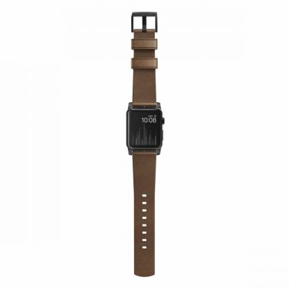 Nomad Strap Modern Leather - кожена (естествена кожа) каишка за Apple Watch 42мм, 44мм (кафяв-черен) 4