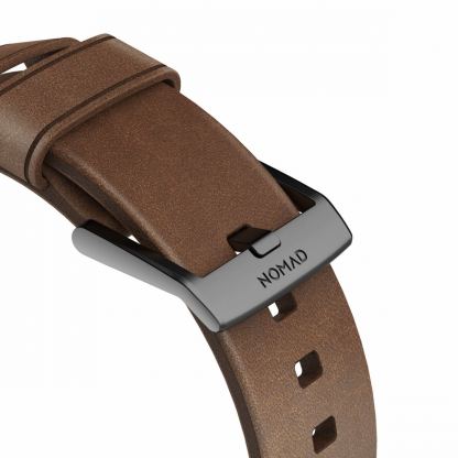 Nomad Strap Modern Leather - кожена (естествена кожа) каишка за Apple Watch 42мм, 44мм (кафяв-черен) 6