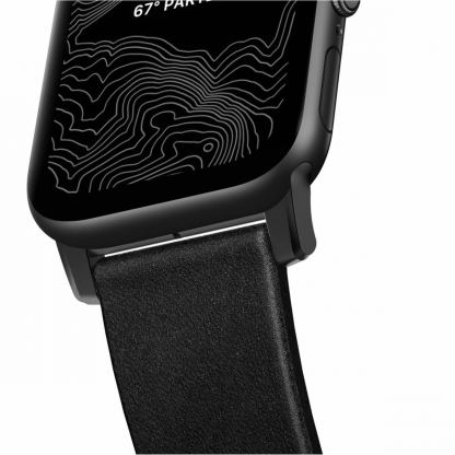 Nomad Strap Modern Leather - кожена (естествена кожа) каишка за Apple Watch 42мм, 44мм (черен) 4