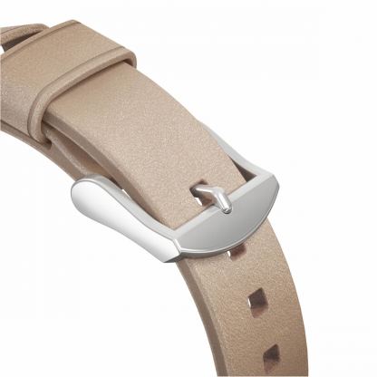 Nomad Strap Modern Slim Leather - кожена (естествена кожа) каишка за Apple Watch 38мм, 40мм (свeтлокафяв-сребрист) 5