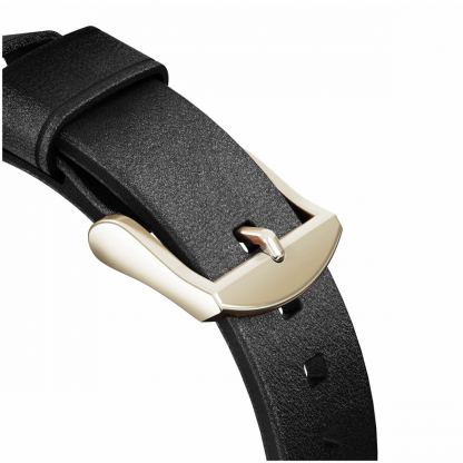 Nomad Strap Modern Slim Leather - кожена (естествена кожа) каишка за Apple Watch 38мм, 40мм (черен-златист) 5