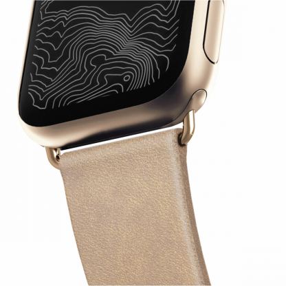 Nomad Strap Modern Slim Leather - кожена (естествена кожа) каишка за Apple Watch 38мм, 40мм (свeтлокафяв-златист) 6