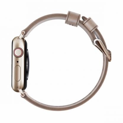 Nomad Strap Modern Slim Leather - кожена (естествена кожа) каишка за Apple Watch 38мм, 40мм (свeтлокафяв-златист) 7