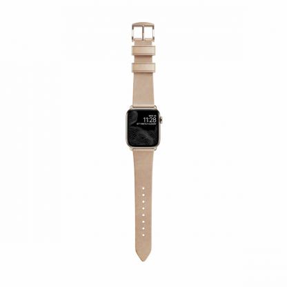 Nomad Strap Modern Slim Leather - кожена (естествена кожа) каишка за Apple Watch 38мм, 40мм (свeтлокафяв-златист) 8