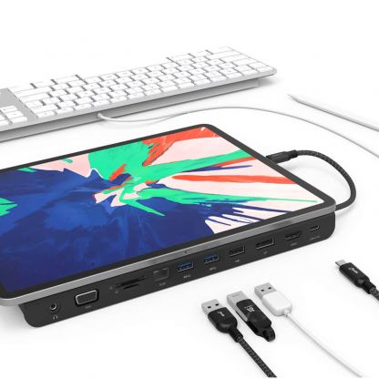 Adam Elements CASA Hub Pro USB-C - мултифункционален хъб за свързване на допълнителна периферия за Macbook и USB-C устройства (черен) 6