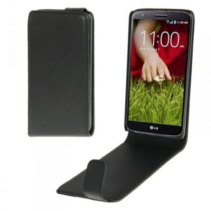 Leather Flip Case - кожен калъф за LG G2 (черен) 8