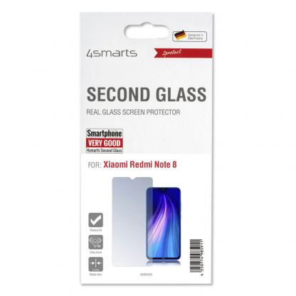 4smarts Second Glass - калено стъклено защитно покритие за дисплея на Xiaomi Redmi Note 8 (прозрачен) 2