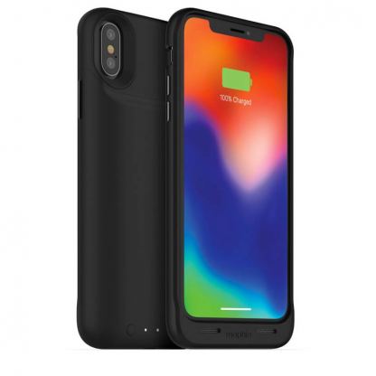Mophie Power Case - удароустойчив кейс с вградена батерия 1720mAh и безжично зареждане за iPhone XS, iPhone X (черен) 3