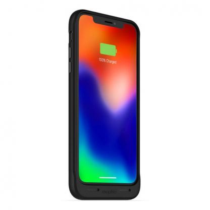 Mophie Power Case - удароустойчив кейс с вградена батерия 1720mAh и безжично зареждане за iPhone XS, iPhone X (черен) 4