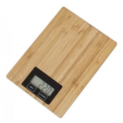 Omega Kitchen Bamboo With Display - кухненска везна за измерване на теглото на хранителни продукти (бамбук)