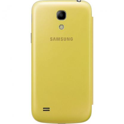 Samsung Flip Cover - оригинален кожен калъф за Samsung Galaxy S4 mini (bulk) (жълт) 3