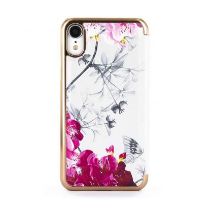 Ted Baker Book Case - дизайнерски кожен калъф с огледало за iPhone XR (бял) 7