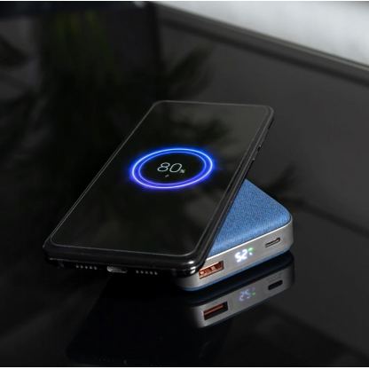 4smarts Inductive Power Bank VoltHub Ultimate 10000 mAh - външна батерия с USB-C изход с възможност за безжично зареждане и технология за бързо зареждане (син-сив) 6