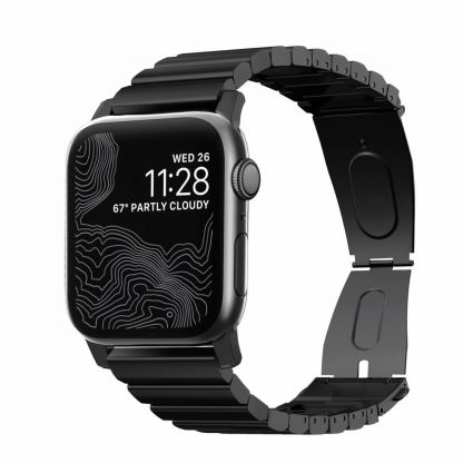 Nomad Strap Stainless Steel Band - титаниева каишка за Apple Watch 42мм, 44мм (черен) 7
