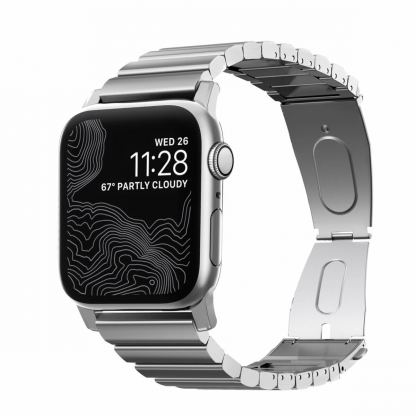 Nomad Strap Stainless Steel Band - титаниева каишка за Apple Watch 42мм, 44мм (сребрист) 7