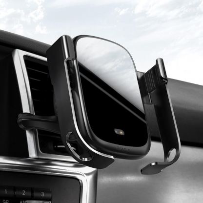 Baseus Rock Solid Wireless Charger Car Mount - поставка за радиатора на кола с безжично зареждане за Qi съвместими смартфони (черен) 7