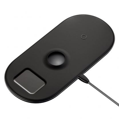 Baseus 3in1 Wireless Charger - тройна поставка (пад) с Fast Charge технология за безжично зареждане за Qi съвместими устройства, Apple Watch и Apple Airpods (черен) 3