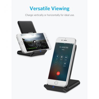 Anker PowerPort Wireless 5 Charging Stand - поставка (пад) за безжично захранване за QI съвместими устройства (черен) 4