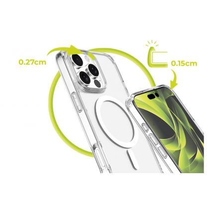 Хибриден кейс с най-висока степен на защита с MagSafe за iPhone 16 Pro Max - Mobile Origin Easy Hybrid MagSafe Case (прозрачен) 6