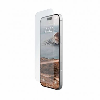 Най-висок клас стъклено защитно покритие за външния дисплей на iPhone 16 Pro Max - Urban Armor Gear Glass Shield Screen Protector (черен-прозрачен) 3