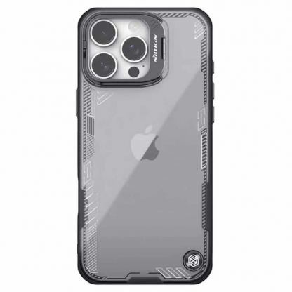 Хибриден удароустойчив кейс с MagSafe за iPhone 16 Pro Max - Nillkin Iceblade Prop Magnetic Hard Case (черен-прозрачен) 2