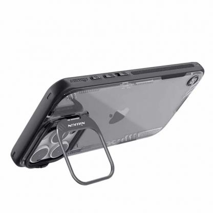 Хибриден удароустойчив кейс с MagSafe за iPhone 16 Pro Max - Nillkin Iceblade Prop Magnetic Hard Case (черен-прозрачен) 5